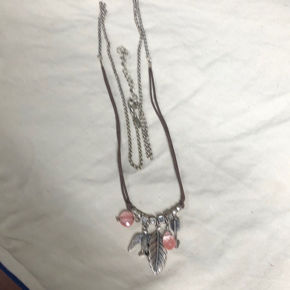 Aeo long necklace antique gold tone